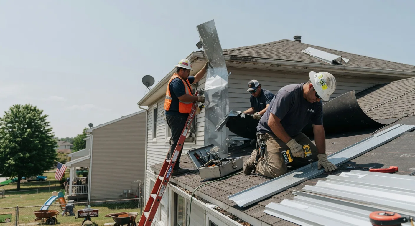 Storm Damage Metal Roof Repair in Kersey, PA